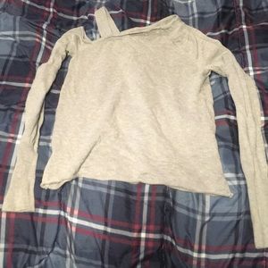 Grey one shoulder shirt